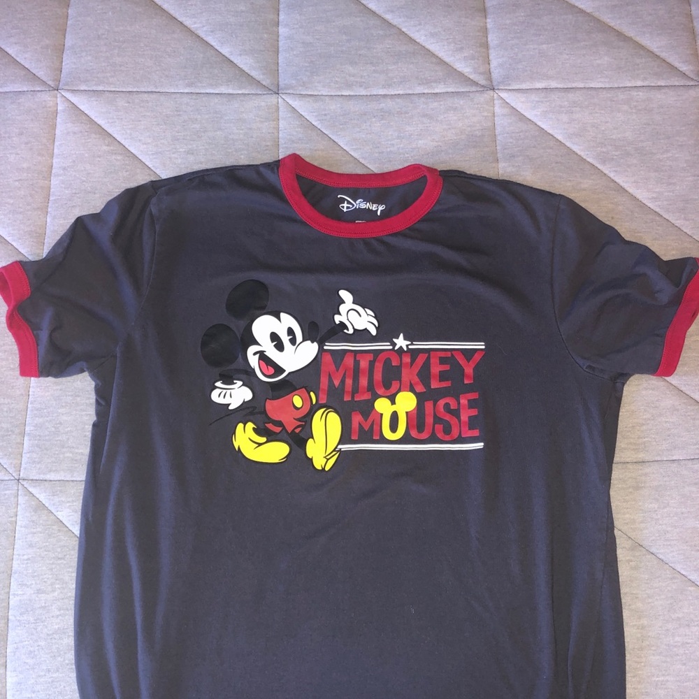 Grey Mickey Mouse Ringer Tee